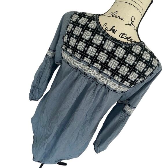 ULLA JOHNSON MINI DRESS AUGUST EMBROIDERED BLUE SZ 6 FRINGE AESTHETIC CORE - Picture 14 of 16